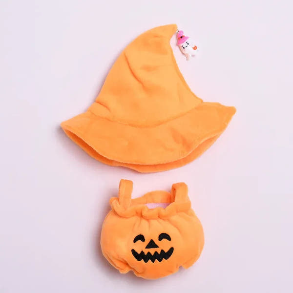 🎃 Pumpkin Patch Costume for Dolls – Halloween Outfit with Hat
